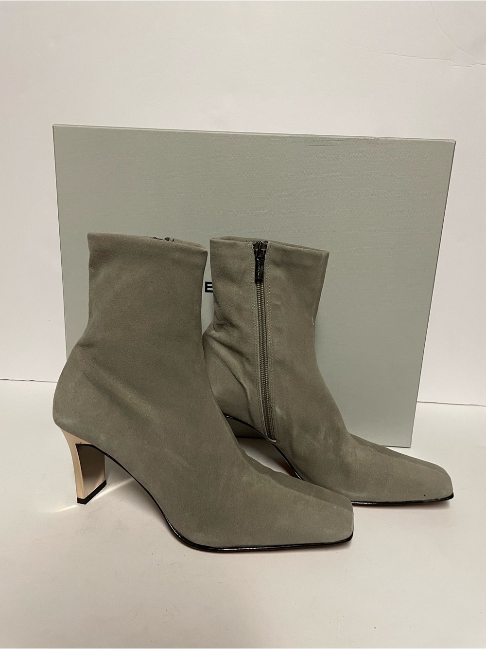 Robert Clergerie Sharon Suede sock Ankle Boots grey 36.5/6